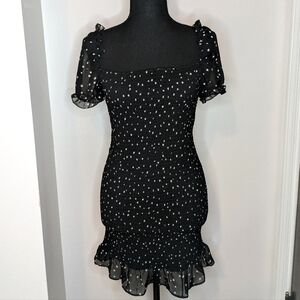 Superdown Revolve Stretchy Ruffle, Puff or Off The Shoulder Sleeve, Star Dress